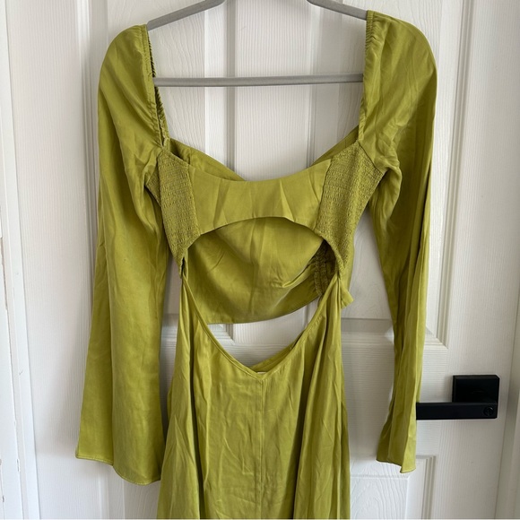 For Love and Lemons Dress Allie Midi in Olive Green - Picture 8 of 9